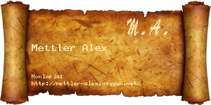 Mettler Alex névjegykártya